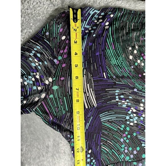 Cache Wrap Dress Medium Gold Buckle Black Geometric Print Stretch Classic Curvy - Picture 12 of 13